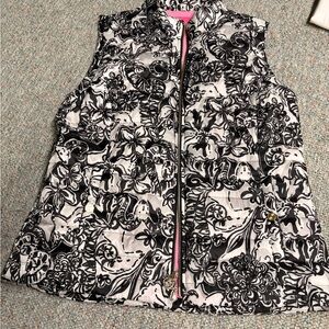 Lilly Pulitzer Black and White Puffer Vest